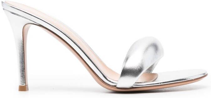 Gianvito Rossi Bijoux 85mm padded sandals Silver