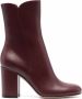 Gianvito Rossi block-heel leather ankle boots Red - Thumbnail 1