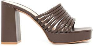 Gianvito Rossi block-heel Lena mules Brown
