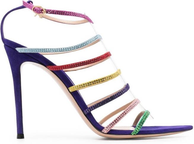 Gianvito Rossi Mirage 105mm crystal-embellished sandals Purple