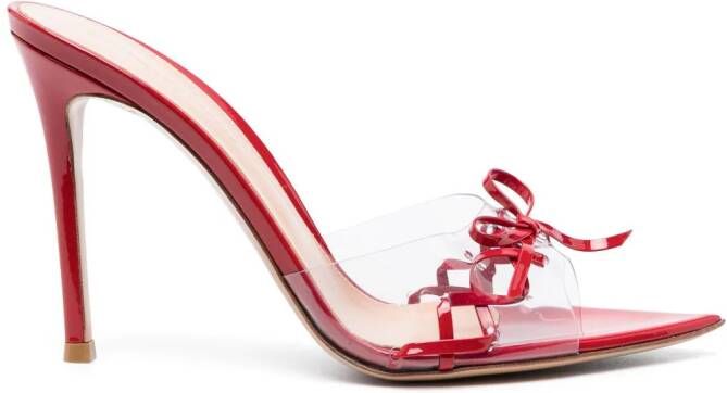 Gianvito Rossi bow-detail leather mules Red
