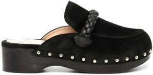 Gianvito Rossi braid-detail flatform clogs Black