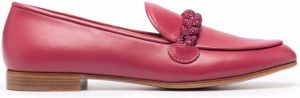 Gianvito Rossi braid-detail loafers Pink