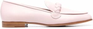 Gianvito Rossi braided-detail loafers Pink