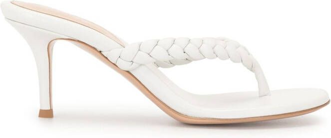 Gianvito Rossi Tropea 70mm braided thong mules White