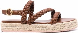 Gianvito Rossi braided open-toe sandals Brown