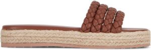 Gianvito Rossi braided-strap espadrille sandals Brown