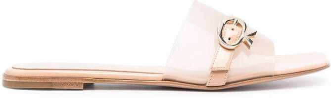 Gianvito Rossi buckle-detail square-toe sandals Neutrals