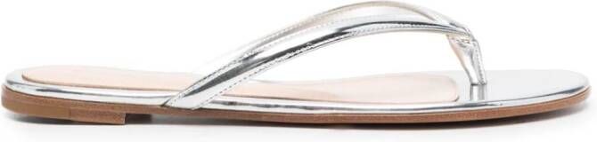 Gianvito Rossi Calypso metallic-finish sandals Silver