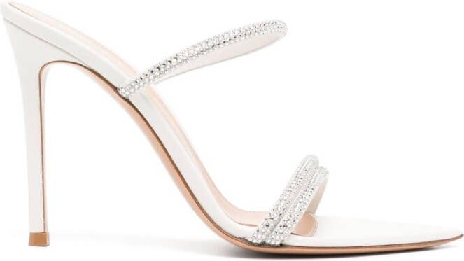 Gianvito Rossi Cannes 105mm leather sandals White