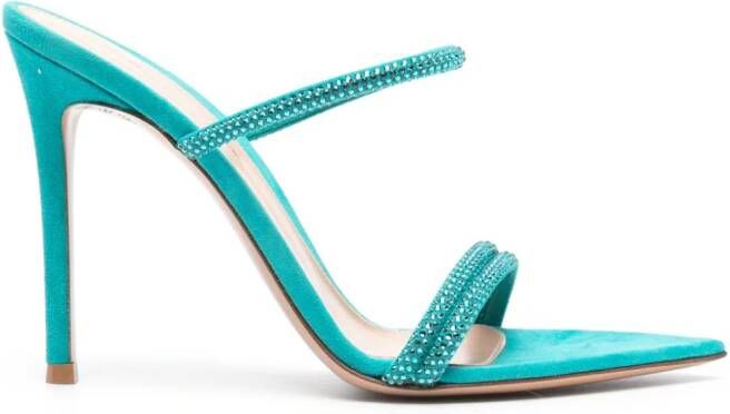 Gianvito Rossi Cannes 105mm mules Blue