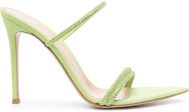 Gianvito Rossi Cannes 105mm mules Green