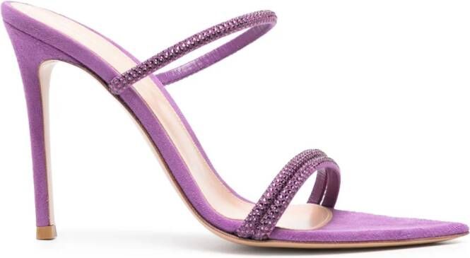 Gianvito Rossi Cannes 105mm suede sandals Purple
