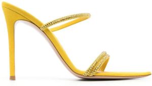 Gianvito Rossi crystal-embellished 105mm suede sandals Yellow