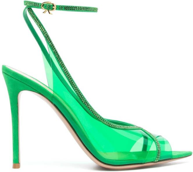 Gianvito Rossi crystal-embellished stiletto pumps Green