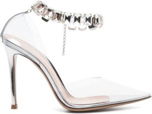 Gianvito Rossi crystal-embellished transparent pumps Neutrals