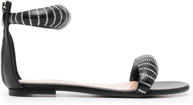 Gianvito Rossi crystal-stripe sandals Black