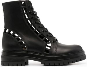 Gianvito Rossi cut-out lace-up boots Black