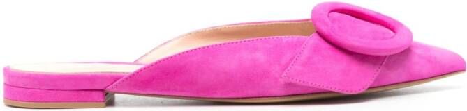 Gianvito Rossi decorative-buckle suede mules Pink