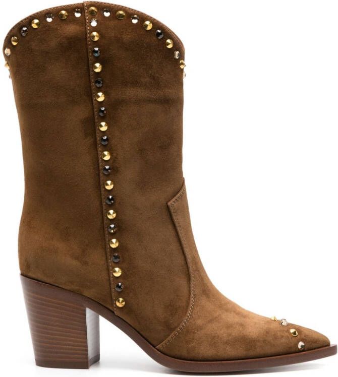 Gianvito Rossi Denver 70mm suede ankle boots Brown