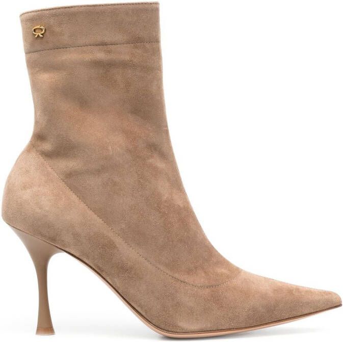 Gianvito Rossi Dunn 85mm suede ankle boots Brown
