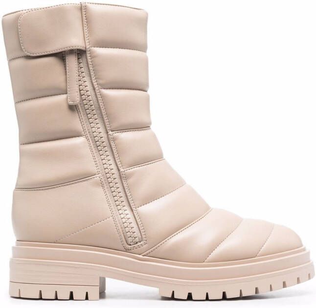 Gianvito Rossi Eiko padded combat boots Neutrals