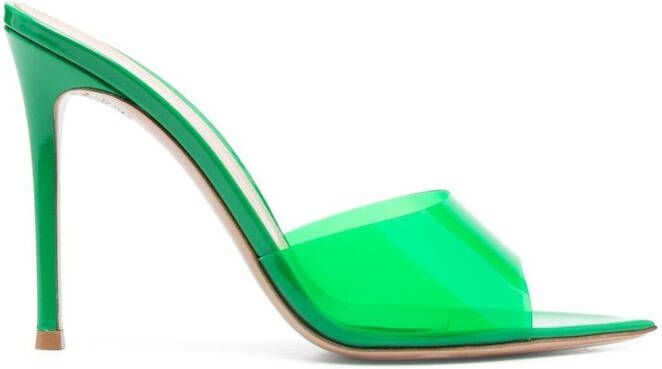 Gianvito Rossi Elle 105mm transparent-strap mules Green