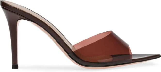 Gianvito Rossi Elle 85mm point-toe mules Brown