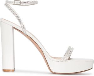Gianvito Rossi embellished-strap 85mm platform sandals White