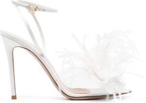 Gianvito Rossi feather-embellished sandals White