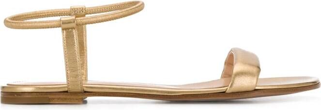 Gianvito Rossi flat metallic sandals Gold