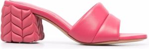 Gianvito Rossi Florea quilted-heel leather mules Pink