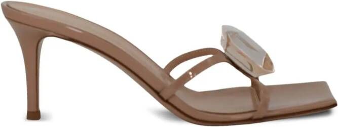 Gianvito Rossi gem-embellished strap-detail sandals Neutrals