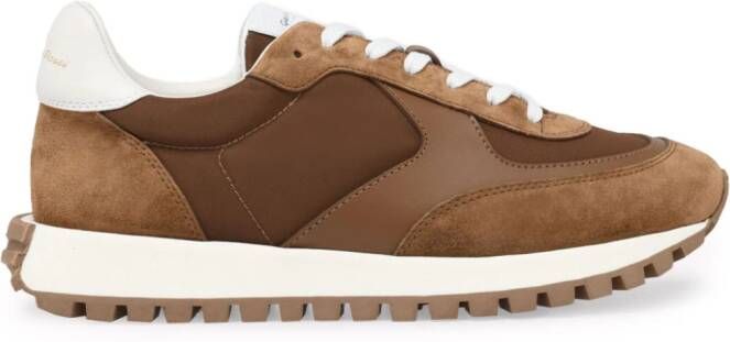 Gianvito Rossi Gravel panelled sneakers Brown