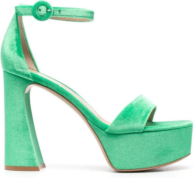 Gianvito Rossi Holly 125mm chenille sandals Green