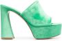 Gianvito Rossi Holly 70mm chenille mules Green - Thumbnail 1