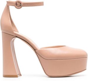Gianvito Rossi Holly D'Orsay 120mm platform pumps Neutrals