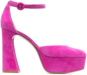 Gianvito Rossi Holly D'orsay platform suede pumps Pink