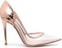 Gianvito Rossi Leif 105mm metallic-effect pumps Pink - Thumbnail 1