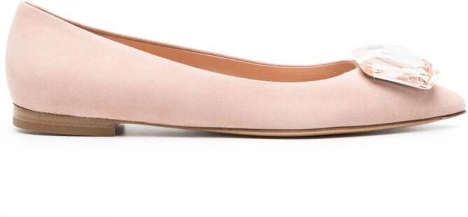 Gianvito Rossi Jaipur 05mm suede ballerina shoes Pink