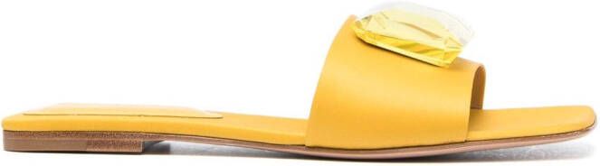 Gianvito Rossi Jaipur crystal-embellished slides Yellow