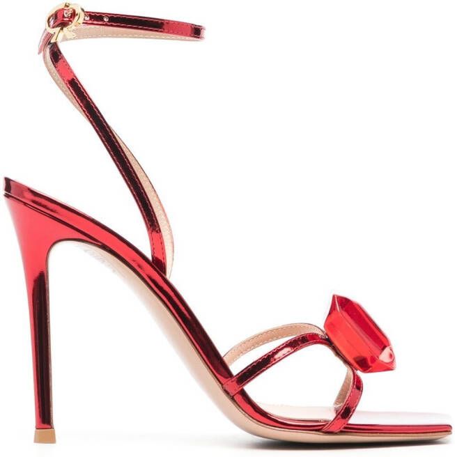 Gianvito Rossi Jaipur 105mm metallic-effect sandals Red