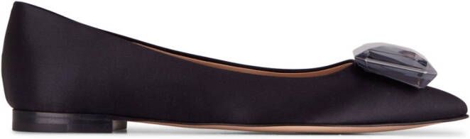 Gianvito Rossi Jaipur satin flats Black