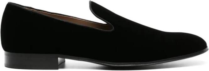 Gianvito Rossi Jean round-toe velvet loafers Black