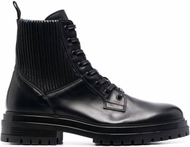 Gianvito Rossi lace-up leather boots Black