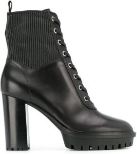 Gianvito Rossi lace-up platform boots Black