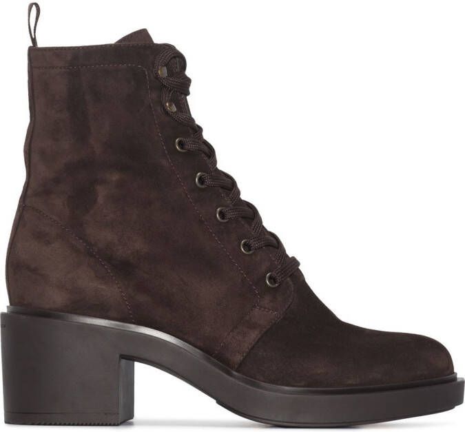 Gianvito Rossi Foster 45mm suede lace-up boots Brown