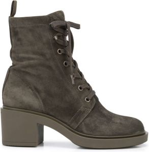 Gianvito Rossi lace-up suede ankle boots Green