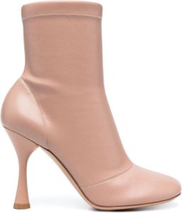 Gianvito Rossi Larue 100mm leather ankle boots Neutrals