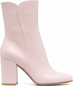 Gianvito Rossi leather heeled boots Pink